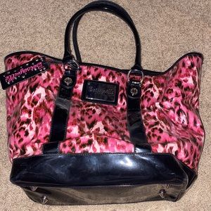 Betseyville by Betsey Johnson pink cheetah patterned tote